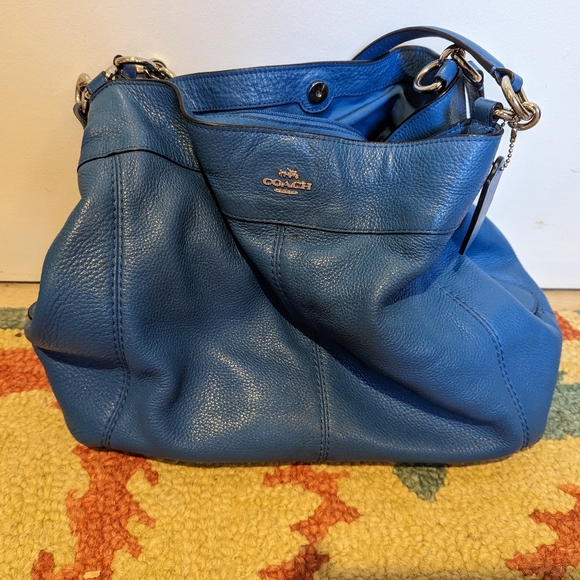 Coach Blue Leather Purse EUC - Picture 5 of 8